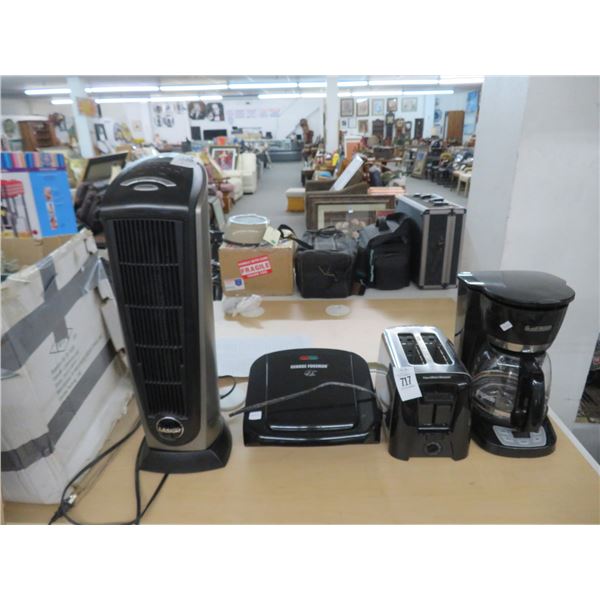 Tower Fan, Foreman Grill, Toaster & Coffee Maker