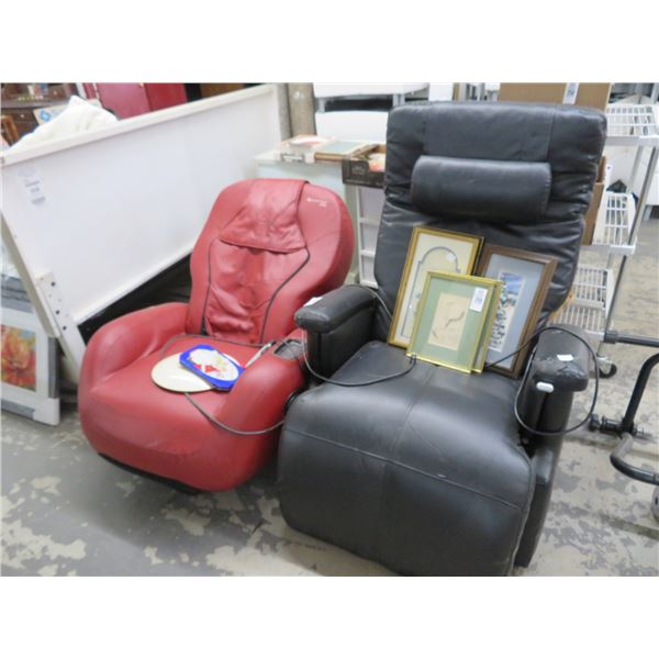 Red/Black Massage Chairs - Worn (2)