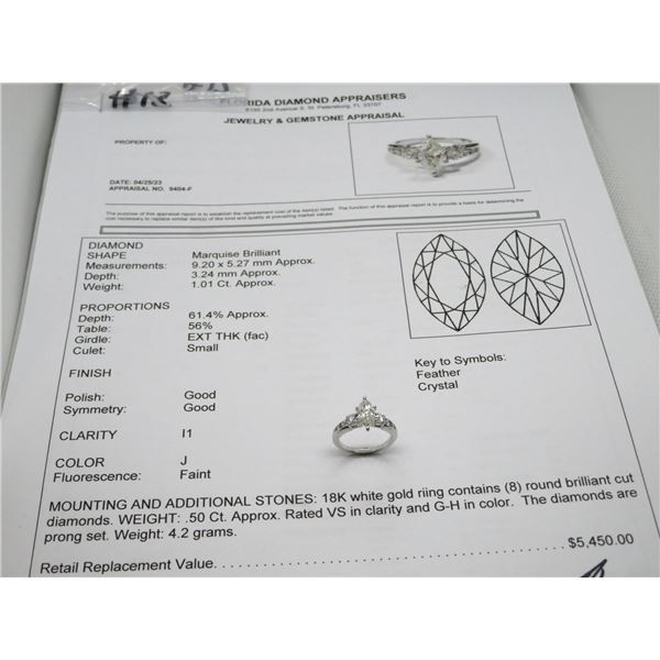 18K WG Ring w/8 Round Cut Diamonds 4.2 g - Replacement