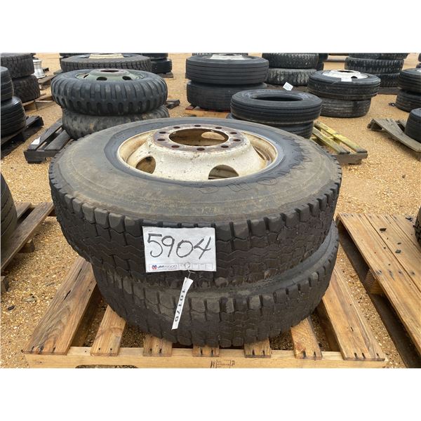 (2) 11R22.5 TIRES W/ RIMS