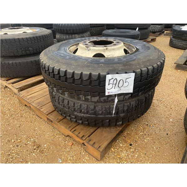 (2) 11R22.5 TIRES W/ RIMS