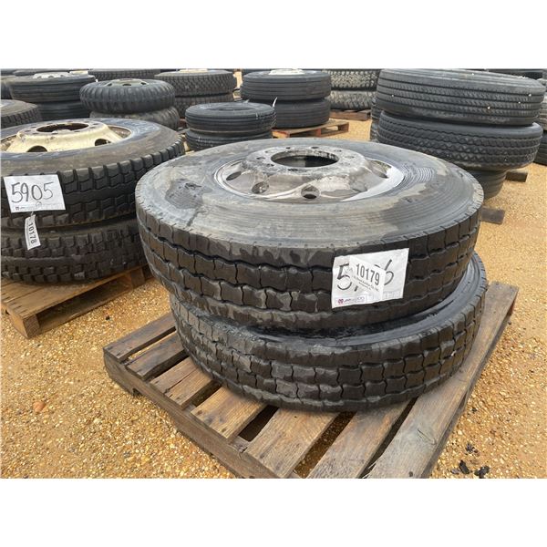 (2) 12R22.5 TIRES W/ RIMS