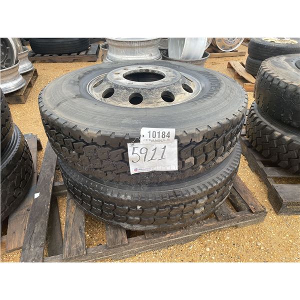 (2) 11R22.5 TIRES W/ RIMS