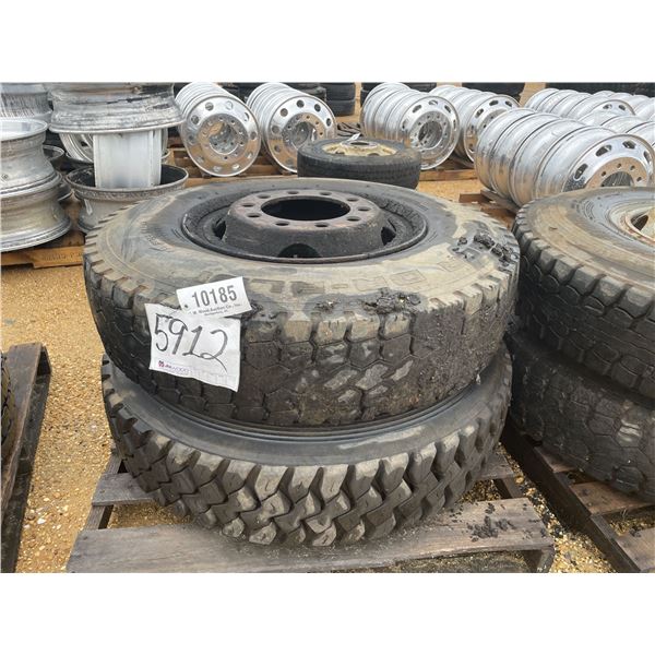 (2) 10R20 TIRES W/ RIMS