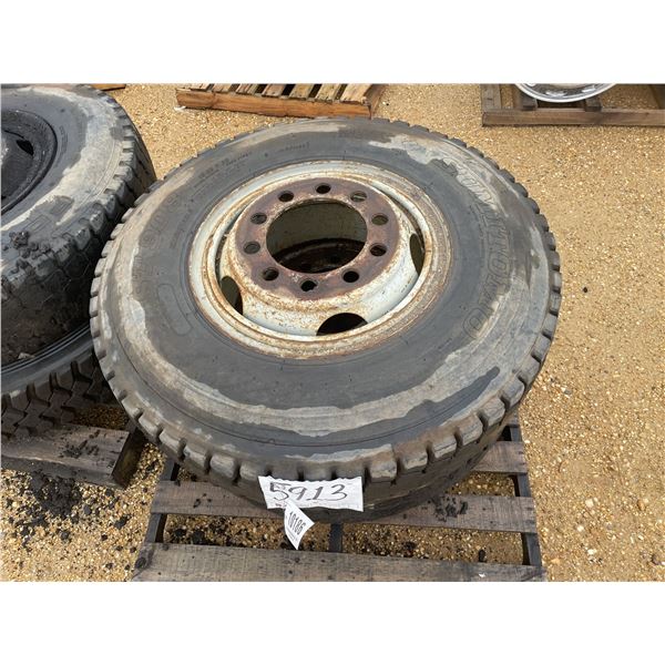 (2) 10.00R20 TIRES W/ RIMS
