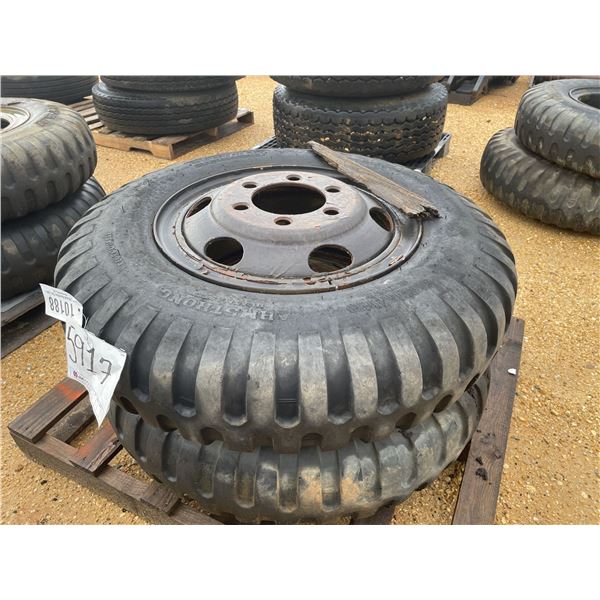 (2) 9.00-20 TIRES W/ RIMS