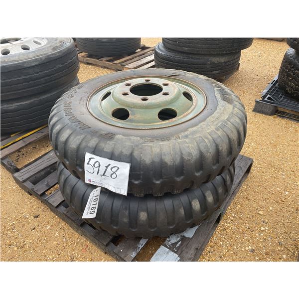 (2) 9.00-20 TIRES W/ RIMS