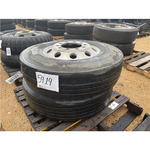 (2) 11R22.5 TIRES W/ RIMS