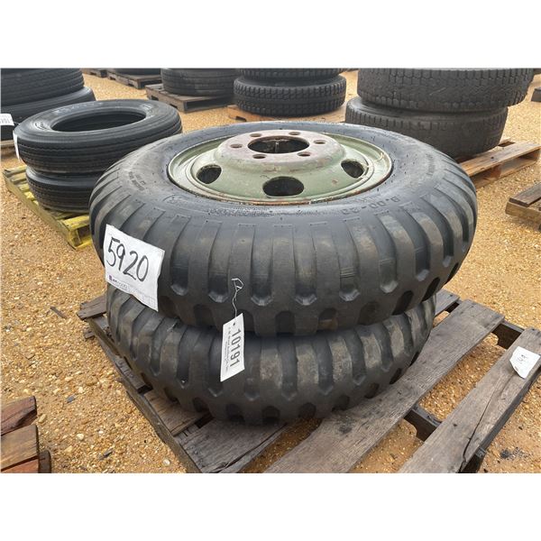 (2) 9.00-20 TIRES W/ RIMS