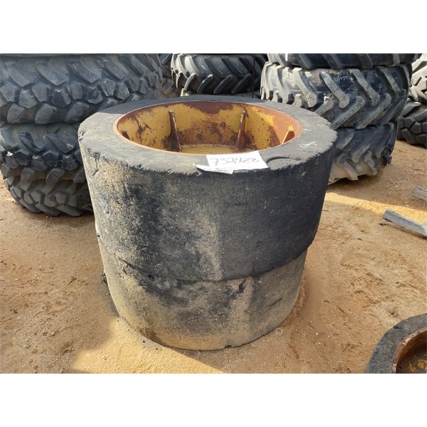 (2) SOLID TIRES W/ RIMS