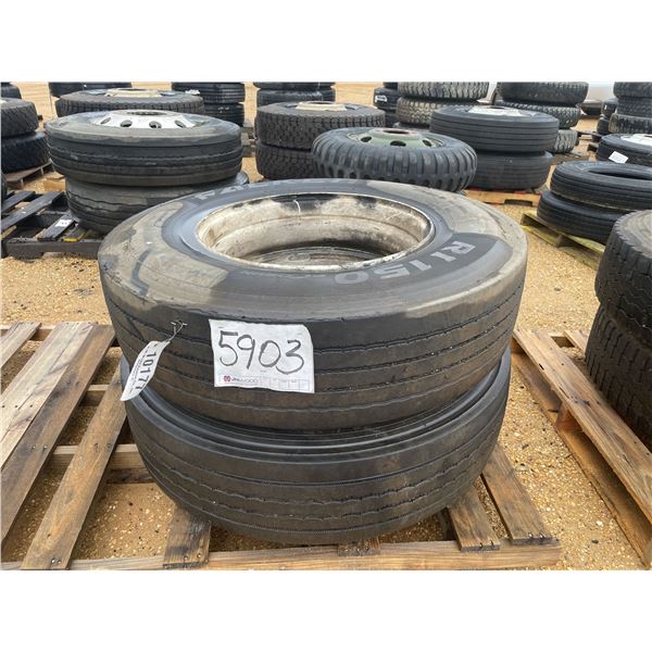 (2) 11R22.5 TIRES W/ RIMS
