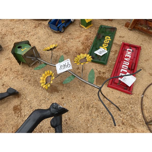 JOHN DEERE SUNFLOWER BIRD HOUSE METAL ART