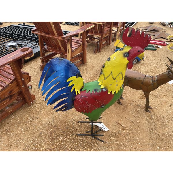 MULTI-COLOR ROOSTER METAL ART