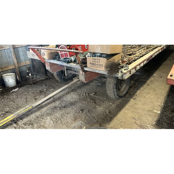 FLAT DECK HAY WAGON - 18 FOOT - CONTENTS NOT INCLUDED