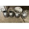 Image 1 : LOT OF 4 - STAINLESS MILK CANS 