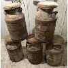 Image 2 : LOT OF 5 - MILK CANS W/ LIDS