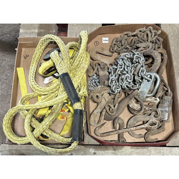 JOB LOT - TOW ROPE & HOOKS