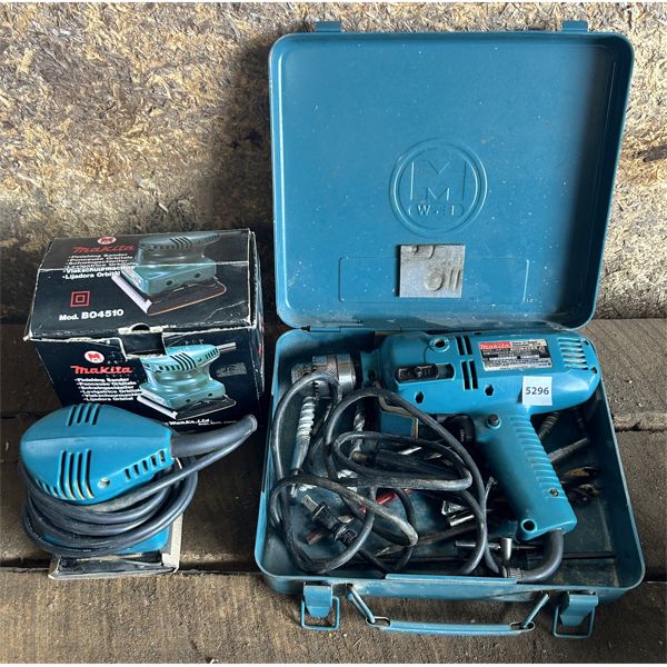 LOT OF 2 - MAKITA DRILL & SANDER - WORKING