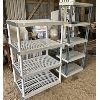 Image 1 : LOT OF 2 - PLASTIC SHELVING UNITS - LARGEST IS 24 X 36 X 54
