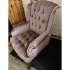 Image 2 : OCCASSIONAL CHAIR - UPHOLSTERED IN ROSE COLOURED CRUSHED VELVET