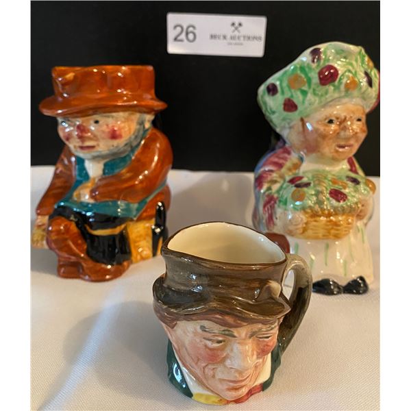 3 Vintage Toby Jugs