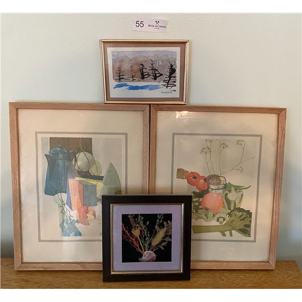 4 Wall Hanging Art Pieces 12Wx15H