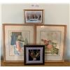 Image 1 : 4 Wall Hanging Art Pieces 12Wx15H