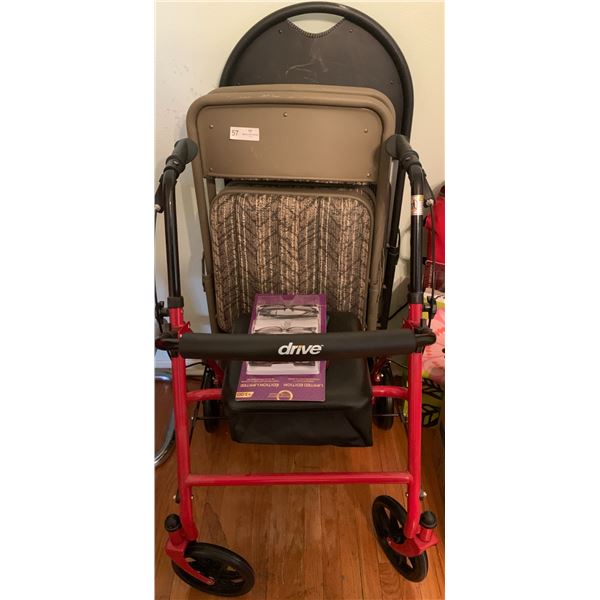 Drive Walker, Reading Glasses & 2 Folding Chairs