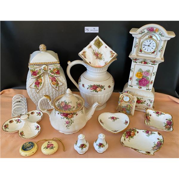 Royal Albert Old Country Roses 1962 Bone China - Canister, Tea Pot, Pitcher, Clock & More