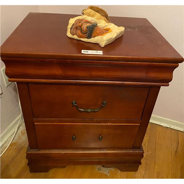 Solid Wood End Table & Decor 23Wx17Dx28H