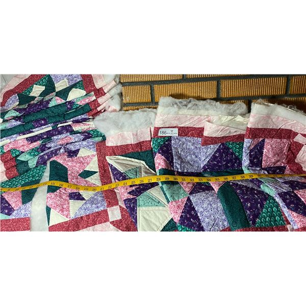 One Half Made Quilt - Just Needs Backing (Square Size 9x9) 15 Squares Total