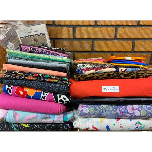 Assorted Vintage Fabrics, Quarter Fats, & More - Large Pieces