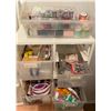 Image 2 : 7 Drawer Plastic Storage Trolley 40H & 2 Stackable Storage Compartments With Sewing Goodies