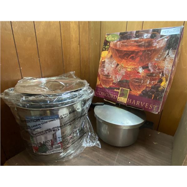 Antique Punch Bowl, Stainless Steel Stock Pots & More