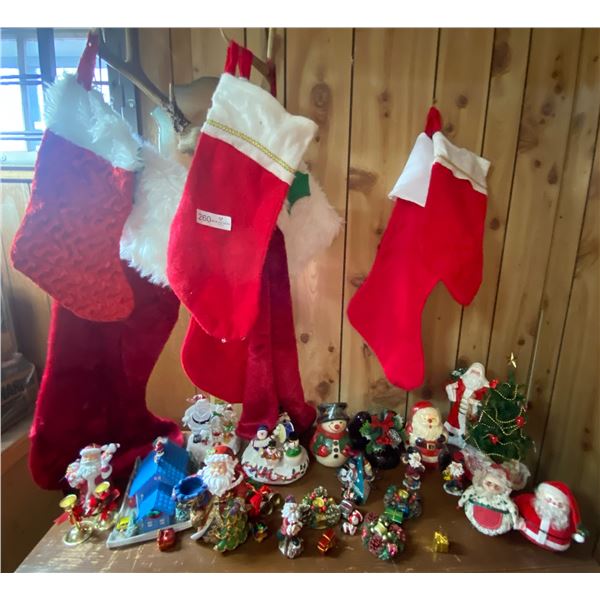 Assorted Christmas Decor With Tinsel Tree 4.5ft