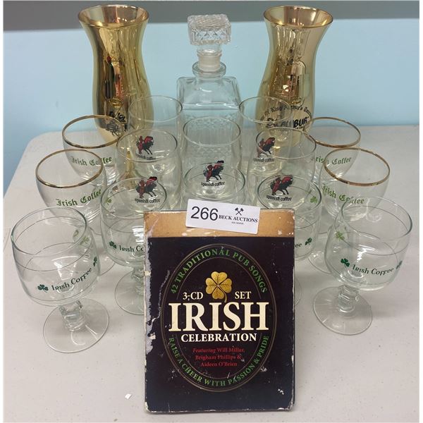 Assorted Irish Drinking Glasses & More