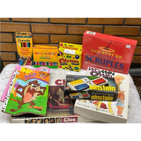 Assorted Games, Coloring Supplies & More