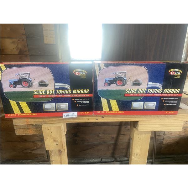 CPA Slide Out Towing Mirrow 9x6inches x2