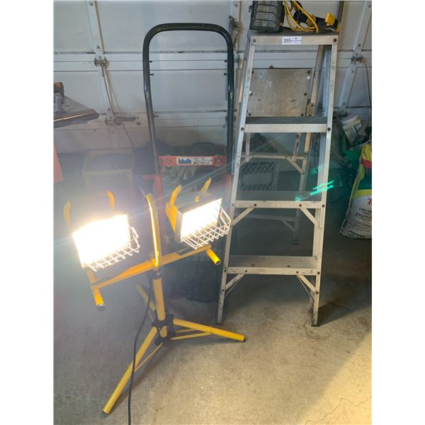 Large And Small Flood Lights, Dolly, & 4FT Ladder