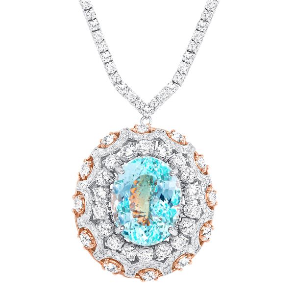 16.82ct Aquamarine & diamond Necklace/pendant