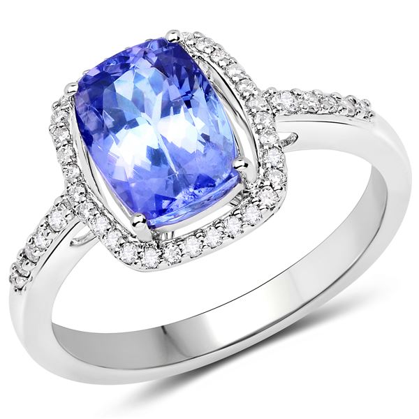 2.5ct Tanzanite 14K White Gold Ring