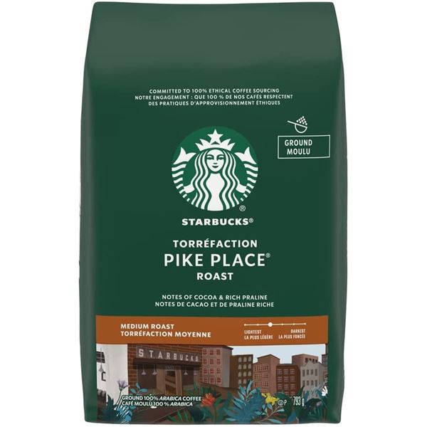 NEW 793G BAG OF STARBUCKS PIKE PLACE GROUND COFFEE