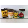 Image 1 : (4) Auto Related Tins - MM Hydraulic Fluid Can - Pioneer Anti-Freeze - Rislone Engine Treatment Tin 