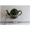 Image 1 : Antique Enamel Teapot with Daisy Pattern