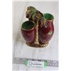 Image 1 : Beswick Rare Palm Tree Double Vases - Burgundy, 7 1/2" Tall