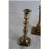 Image 2 : (2) Pairs Victorian Push-Up Brass Candlesticks