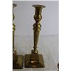 Image 4 : (2) Pairs Victorian Push-Up Brass Candlesticks