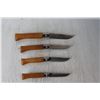 Image 4 : (4) Opinel Folding Whittling Knives - Made In France
