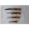 Image 3 : (4) Opinel Folding Whittling Knives - Made In France