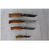 Image 4 : (4) Opinel Folding Whittling Knives - Made In France